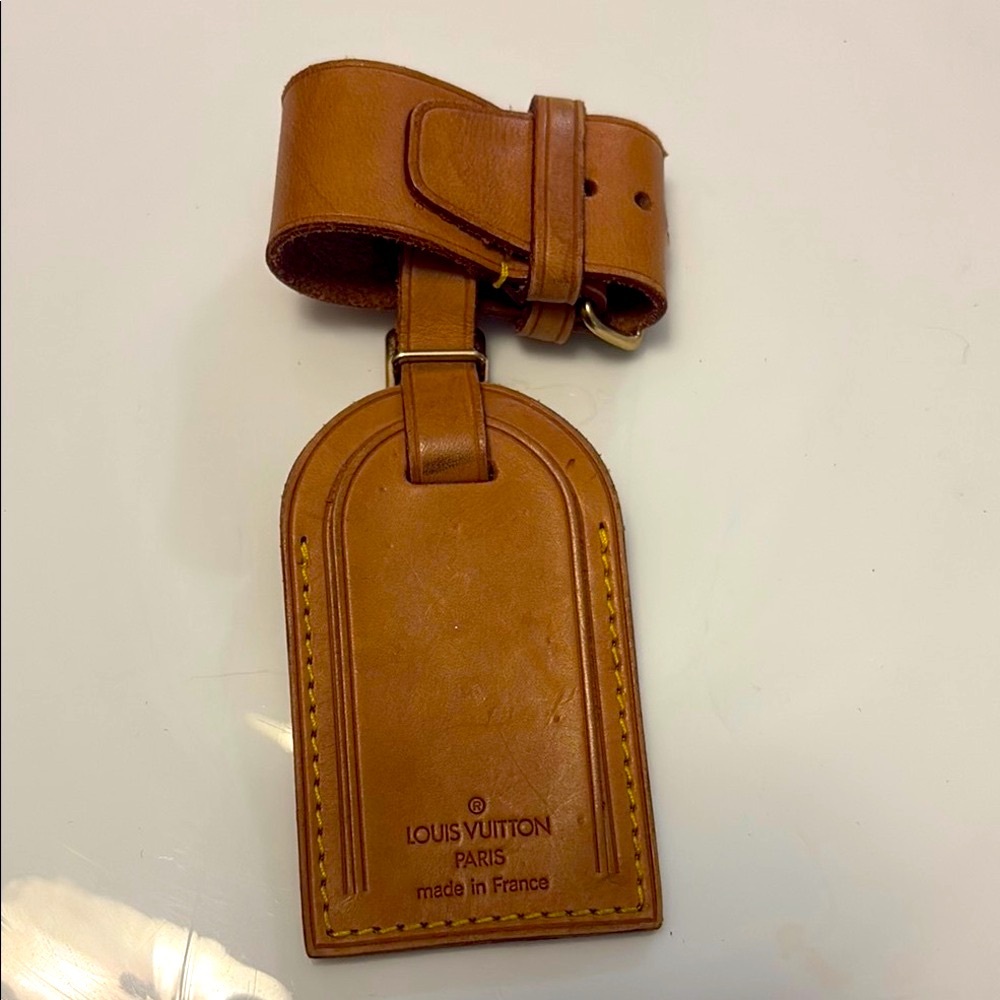 Louis Vuitton Brown Leather Bag Tag